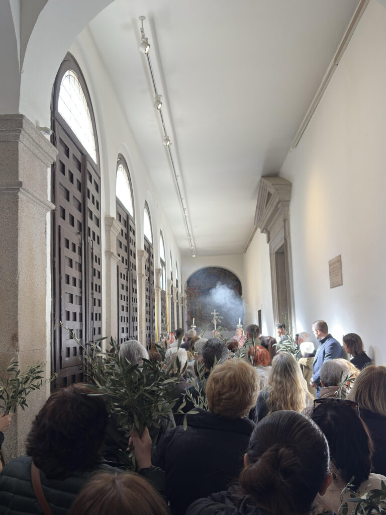 Palm Sunday procession at Las Descalzas Reales Monastery cloister, Madrid